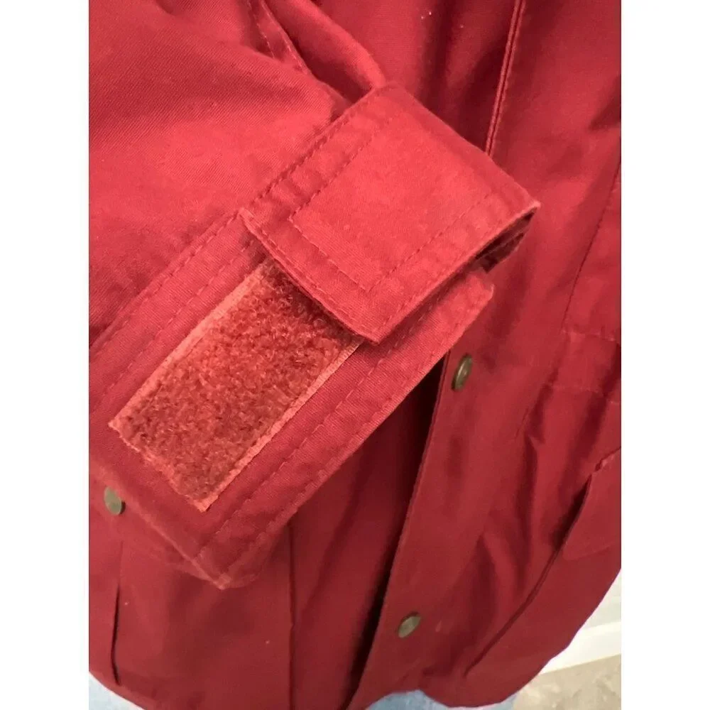 Eddie Bauer Men Burgundy Wool-Lined Mountain Parka Size L